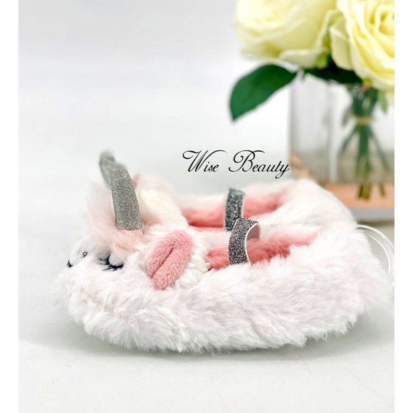 Toddler Girl Unicorn Ballet Flat Slippers Sz Small 12-24M White Pink Cat & Jack - Picture 7 of 9